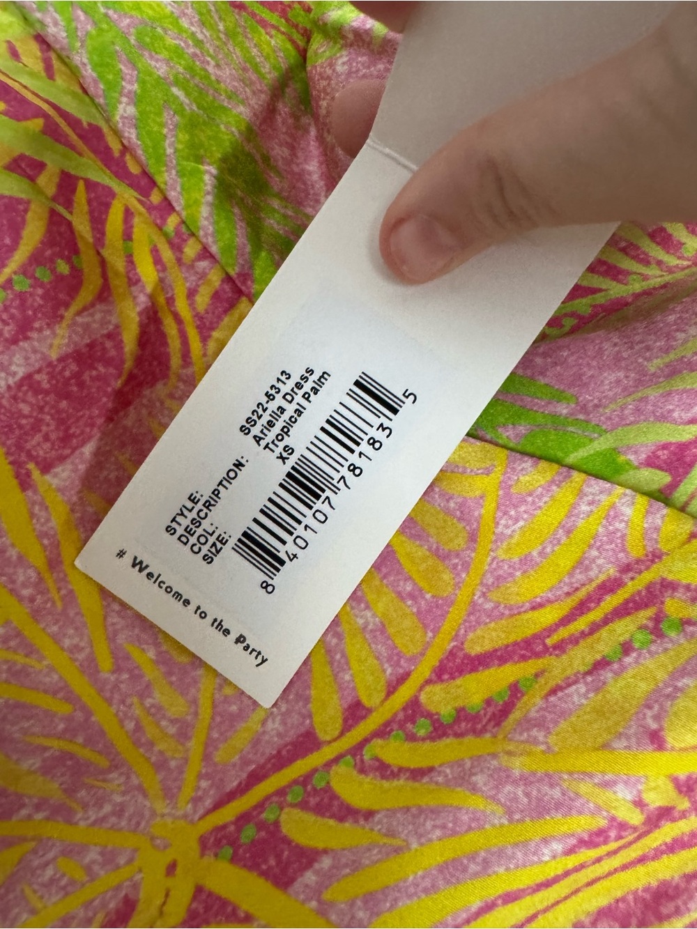 Retrofete Pink, Yellow & Green Tropical Cowl Mini Dress - Picture 4 of 5